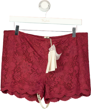 Mars the Label Harlow Lace Mini Shorts In Wine Red UK 16