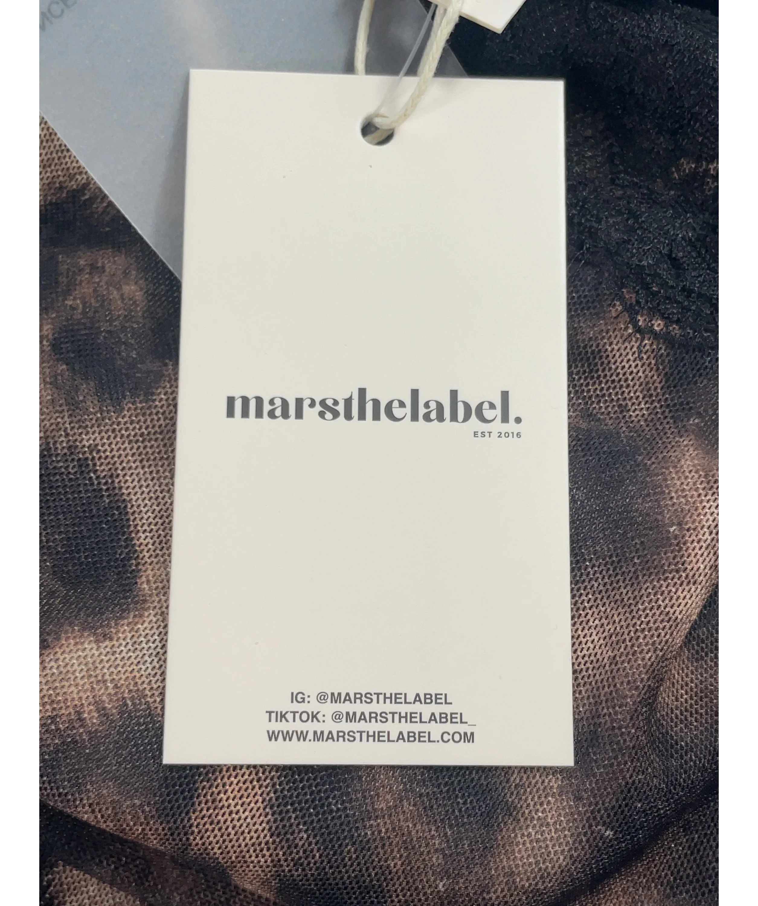 Mars the Label Black The Jayde Mini Skirt in Leopard Print, size UK 18 — detail