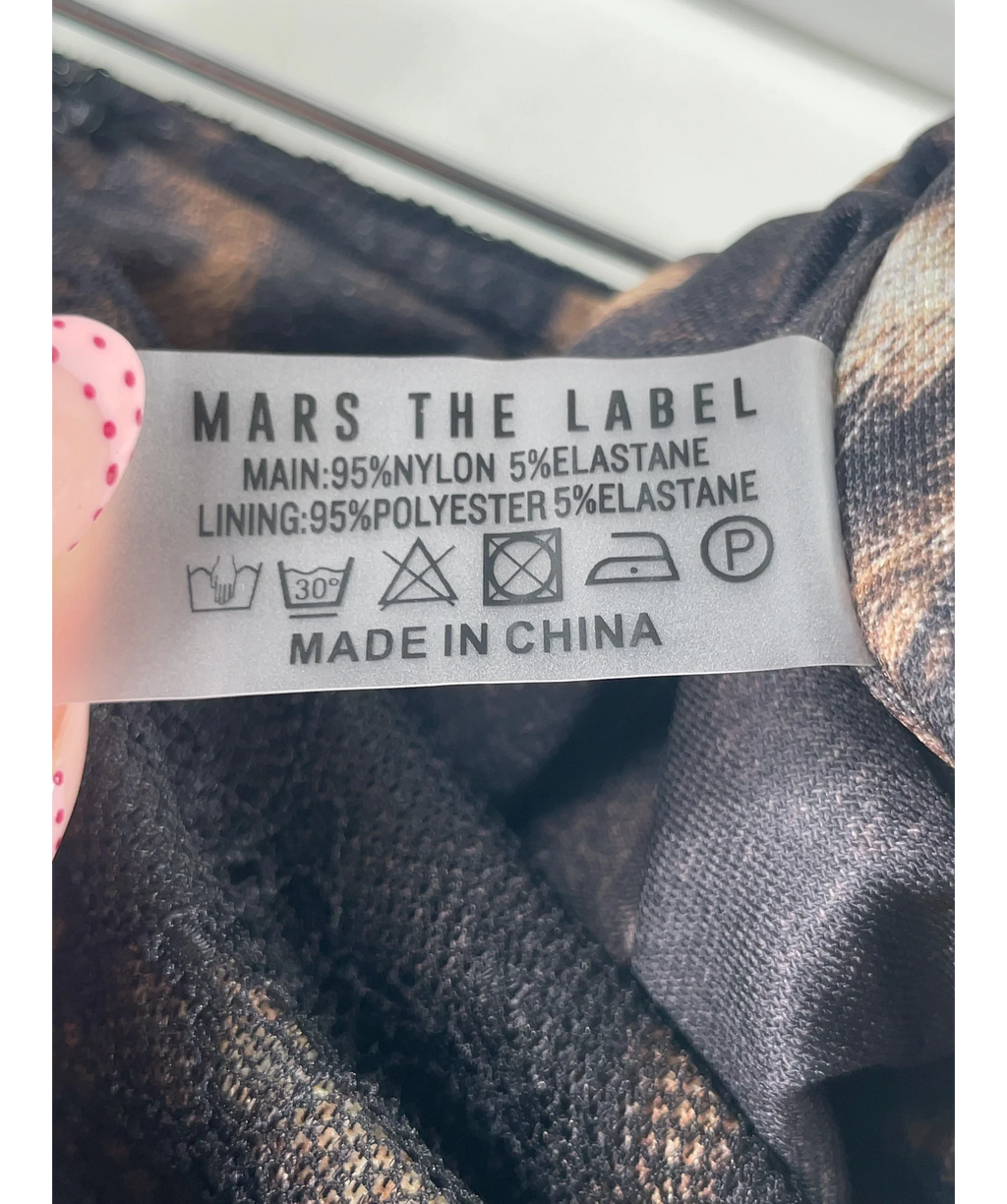 Mars the Label Black The Jayde Mini Skirt in Leopard Print, size UK 18 — label