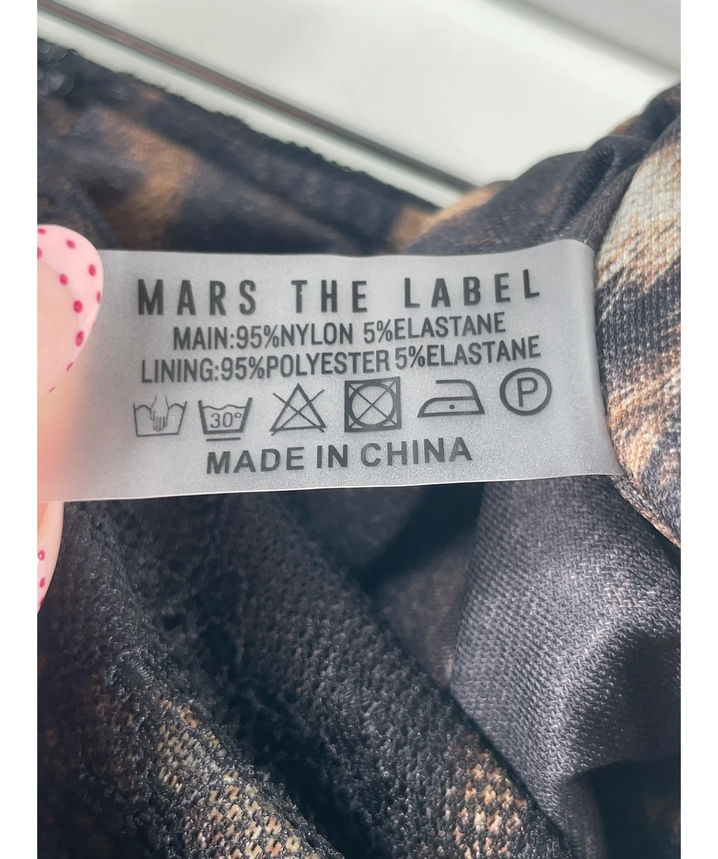 Mars the Label Black The Jayde Mini Skirt in Leopard Print, size UK 18 — label