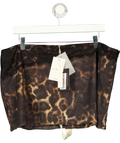Mars the Label Black The Jayde Mini Skirt in Leopard Print, size UK 18 — front