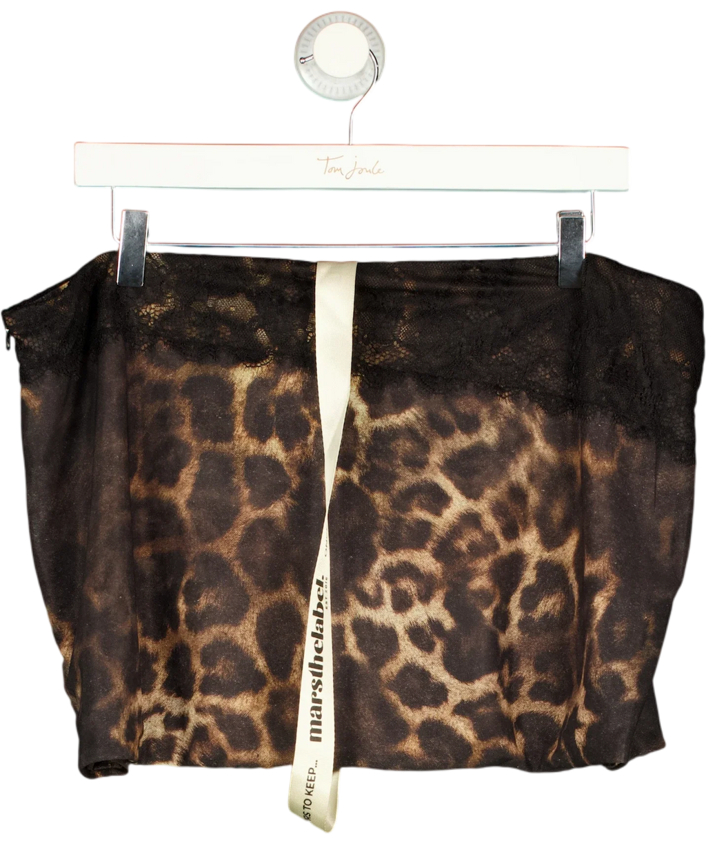 Mars the Label Black The Jayde Mini Skirt in Leopard Print, size UK 18 — back