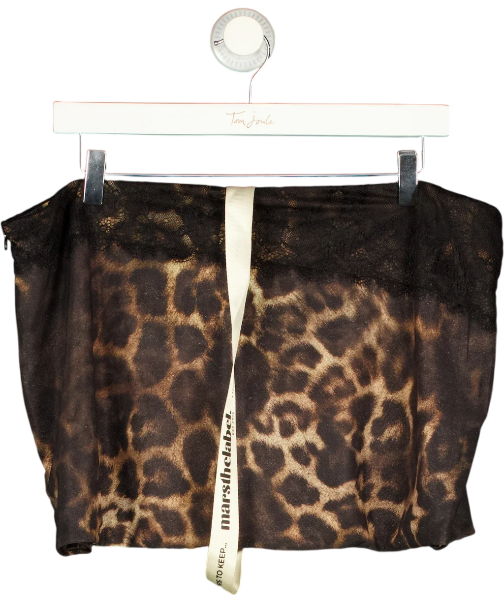 Mars the Label Black The Jayde Mini Skirt in Leopard Print, size UK 18 — back