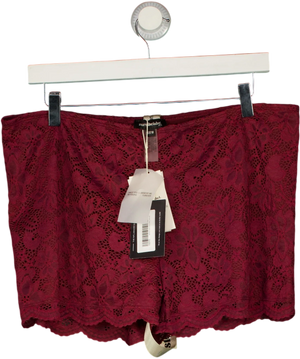 Mars the Label Harlow Lace Mini Shorts In Wine Red UK 18