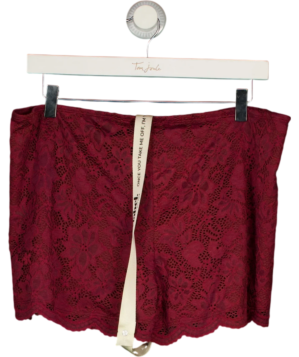 Mars the Label Red Harlow Lace Mini Shorts in Wine RED, size UK 18 — back