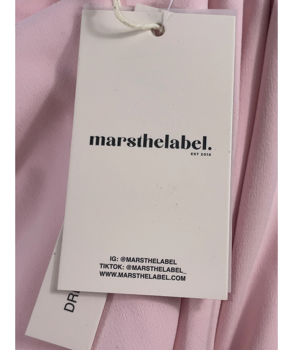 Mars the Label Pink The Maryam Capri Leggings in Baby Pink, size UK 18 — detail