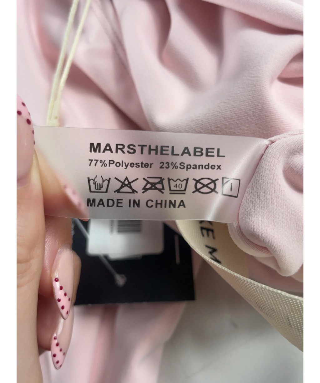 Mars the Label Pink The Maryam Capri Leggings in Baby Pink, size UK 18 — label