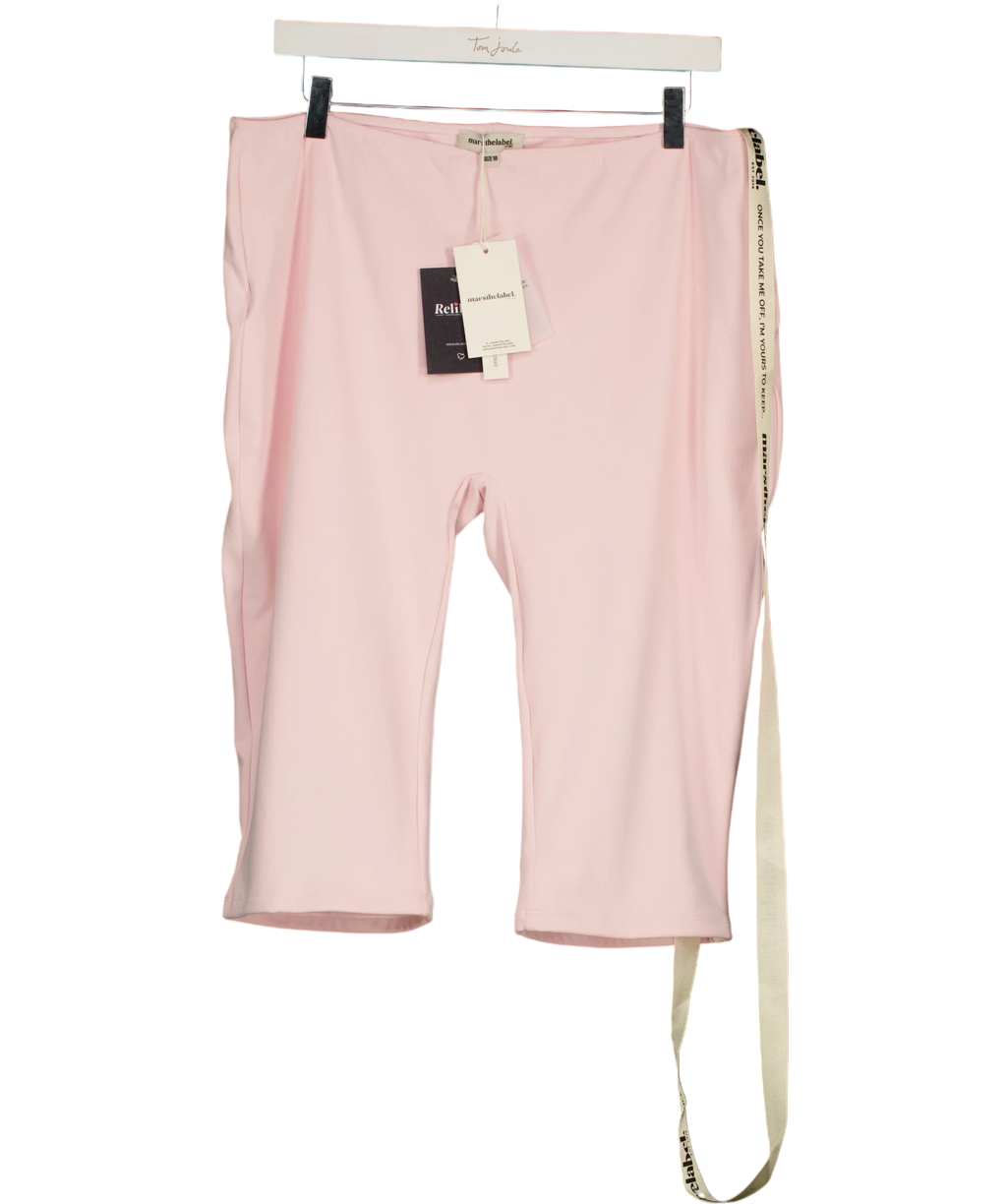 Mars the Label Pink The Maryam Capri Leggings in Baby Pink, size UK 18 — front