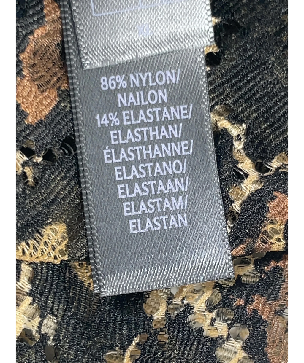 Savage X fenty Black On The Prowl Lace Teddy  LEOPARD, size UK 16 — label