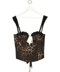 Mars the Label Black The Jayde Corset Top in Leopard Print, size UK 16 — front