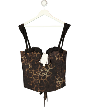 Mars the Label Black The Jayde Corset Top In Leopard Print UK 16