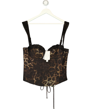 Mars the Label Black The Jayde Corset Top In Leopard Print UK 18