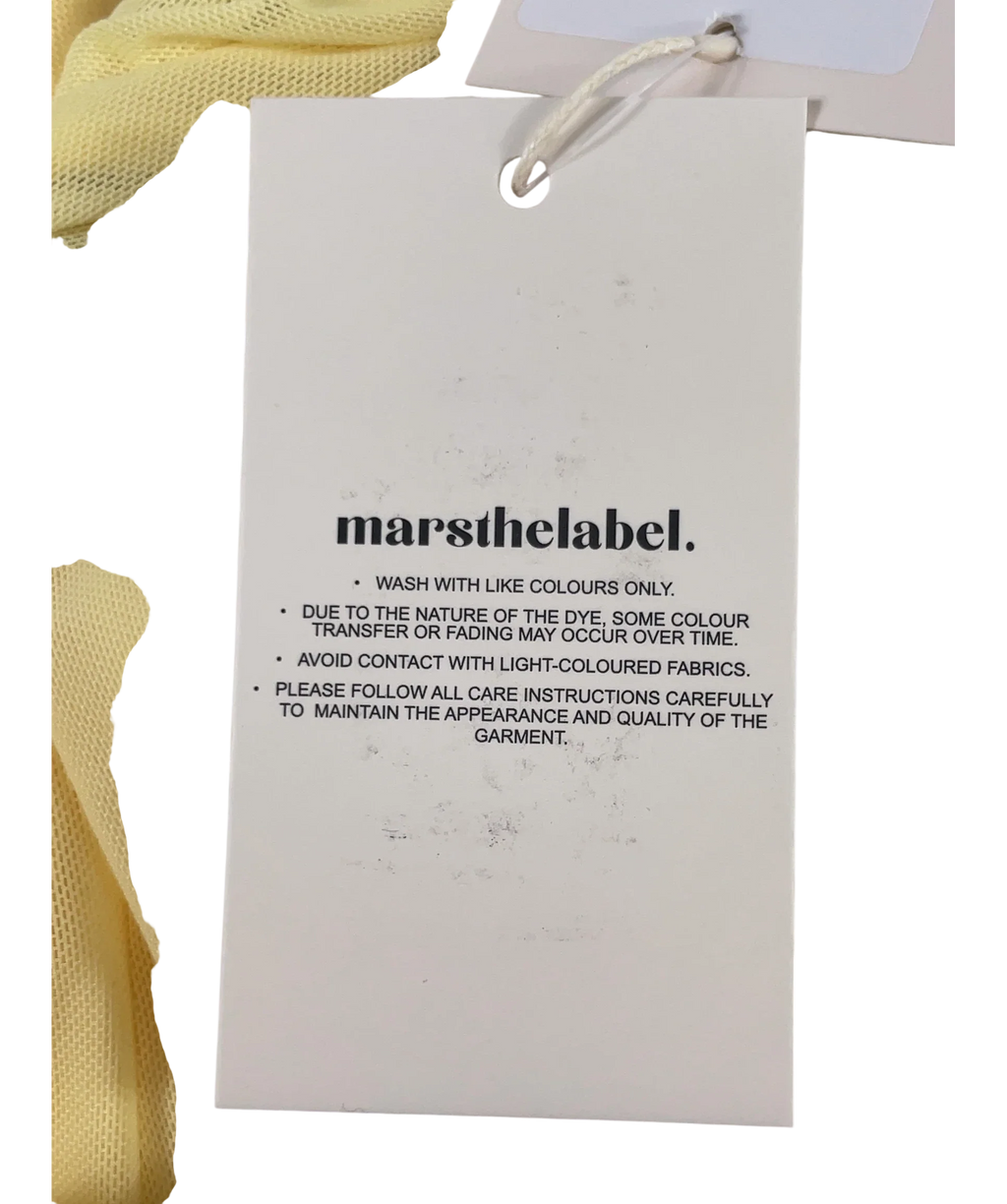 Mars the Label Yellow The Kellie Multiway Top Yellow, size UK 16 — fabric detail