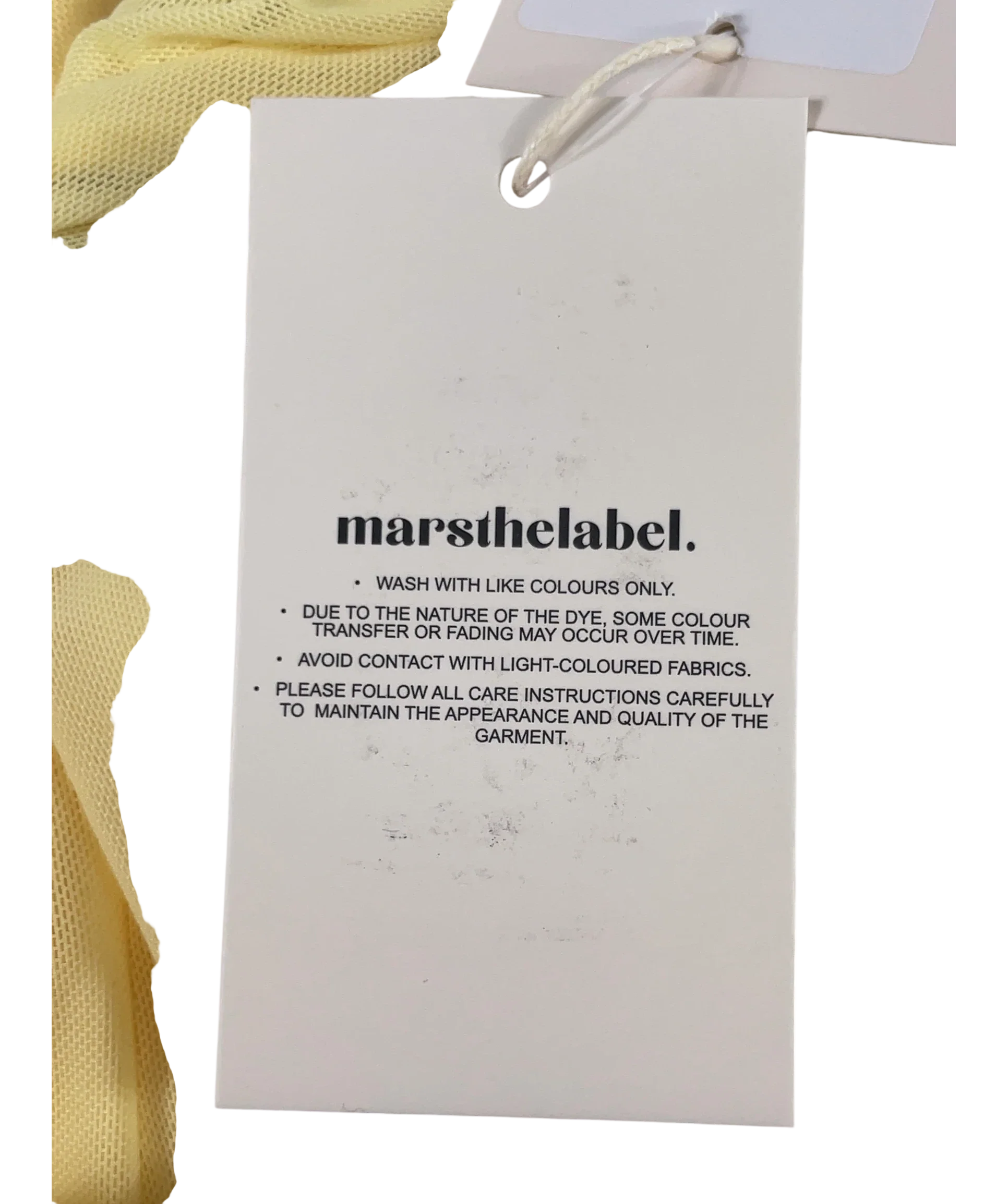 Mars the Label Yellow The Kellie Multiway Top Yellow, size UK 16 — fabric detail