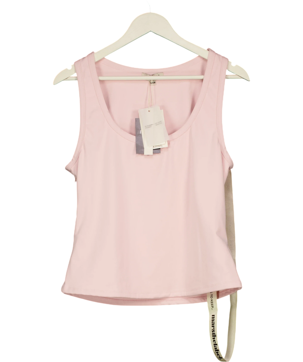 Mars the Label Pink The Sculpt Vest Top Baby Pink, size UK 16 — front