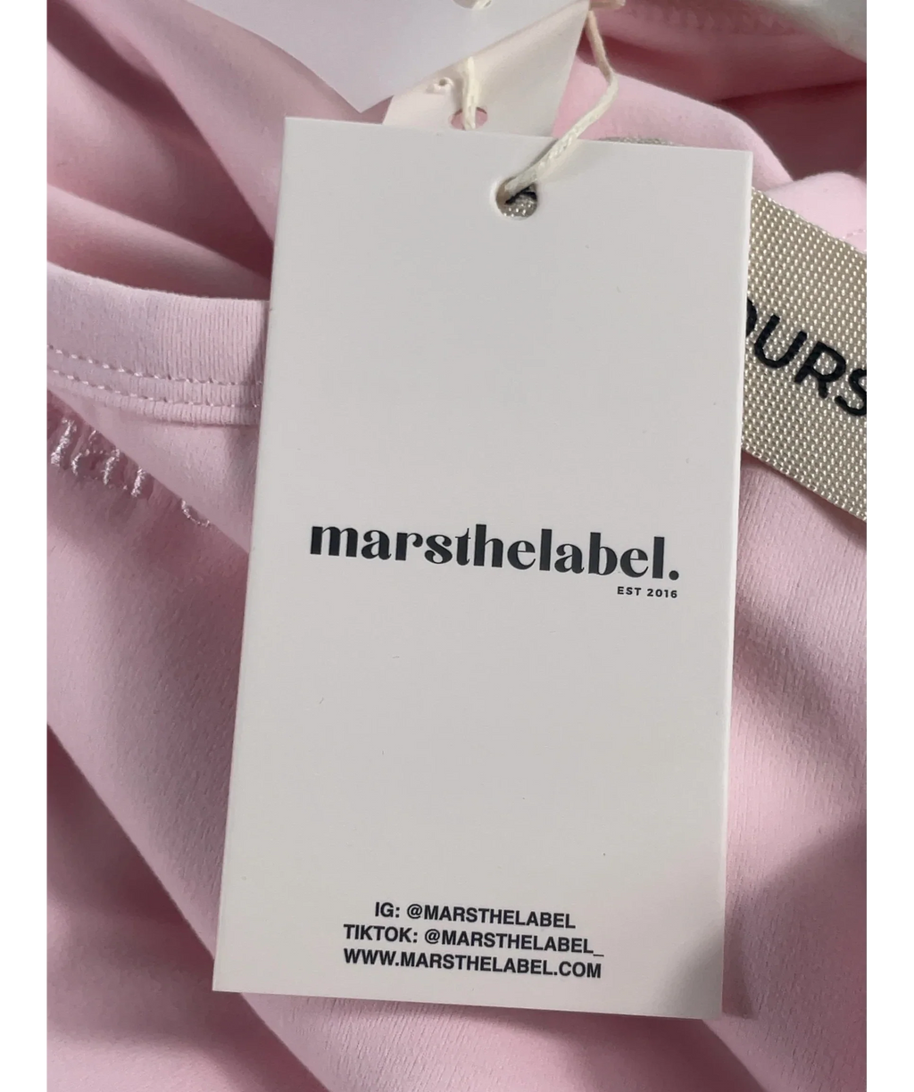 Mars the Label Pink The Sculpt Vest Top Baby Pink, size UK 18 — care label