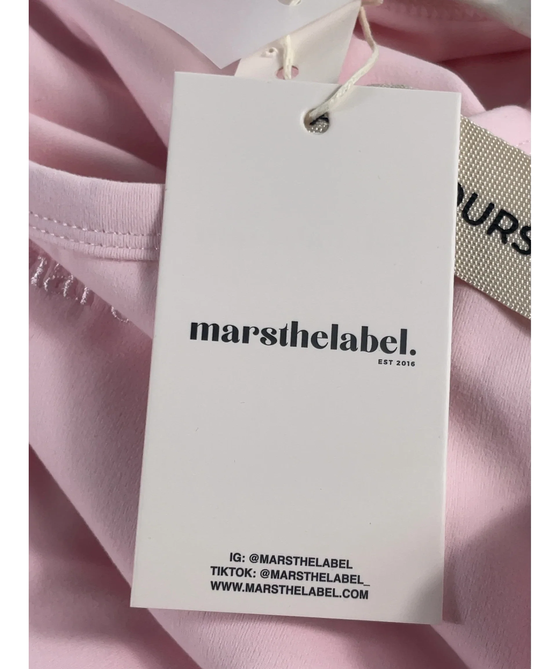 Mars the Label Pink The Sculpt Vest Top Baby Pink, size UK 18 — care label