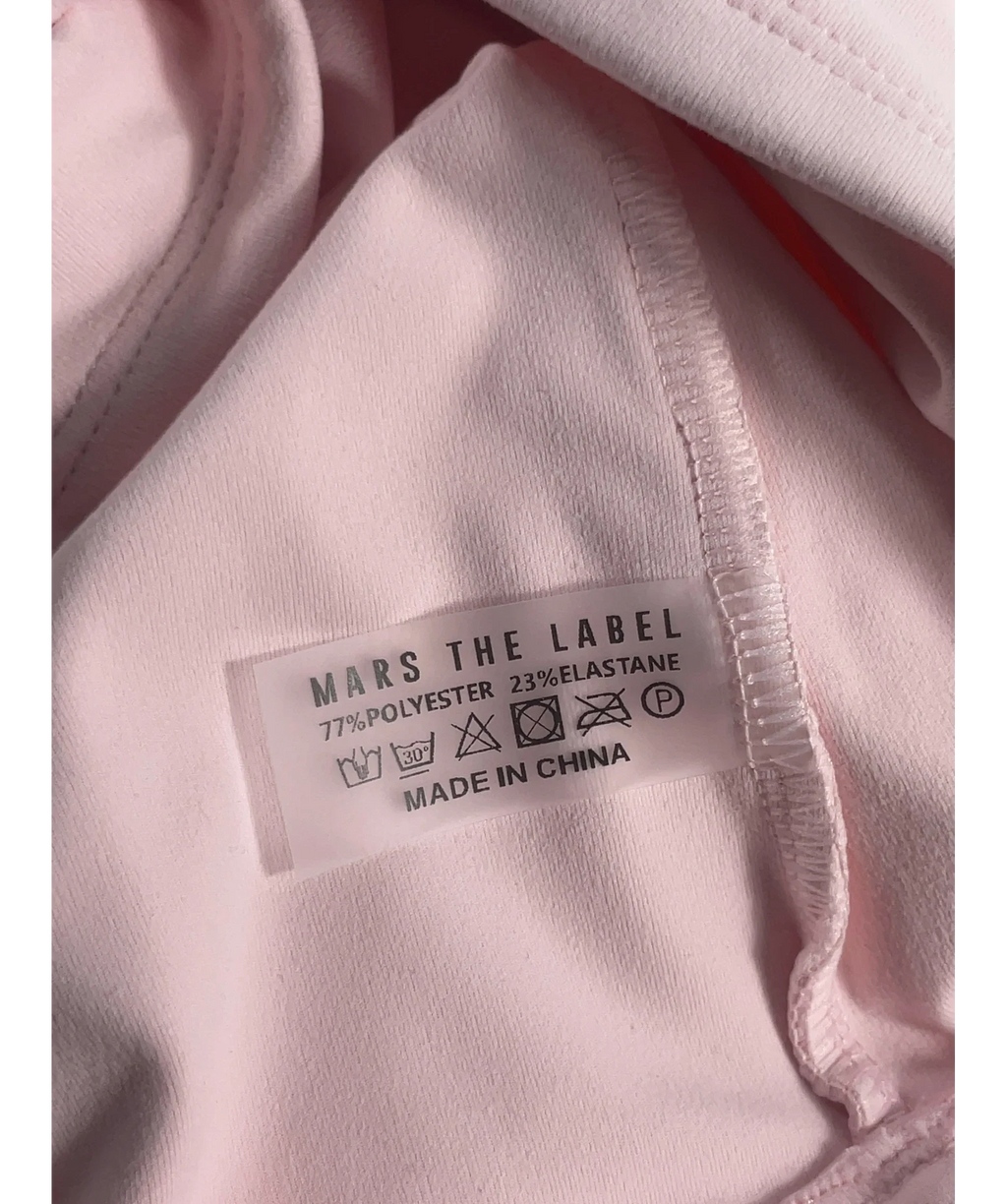 Mars the Label Pink The Sculpt Vest Top Baby Pink, size UK 18 — fabric detail