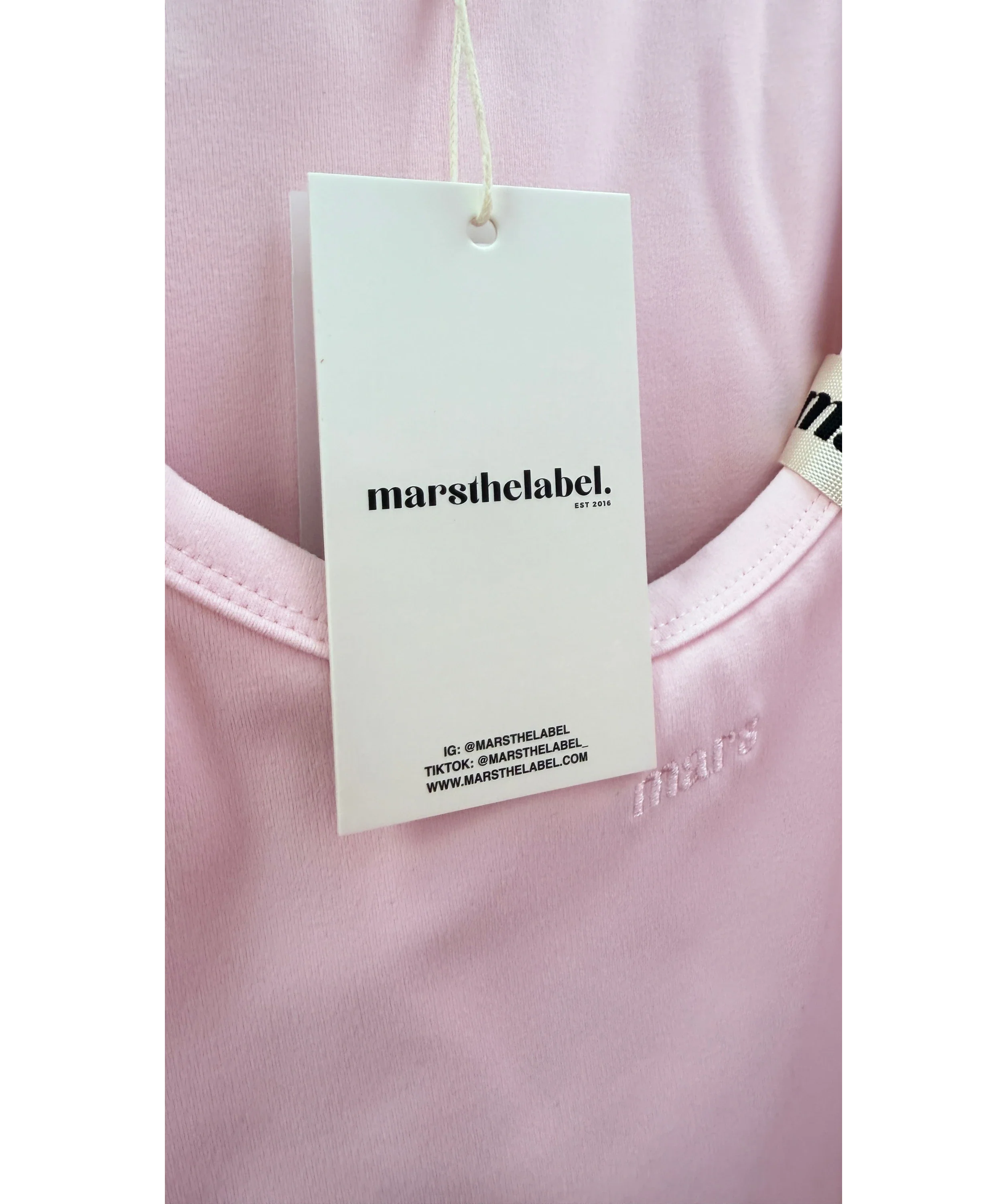 Mars the Label Pink The Sculpt Vest Top Baby Pink, size UK 18 — detail