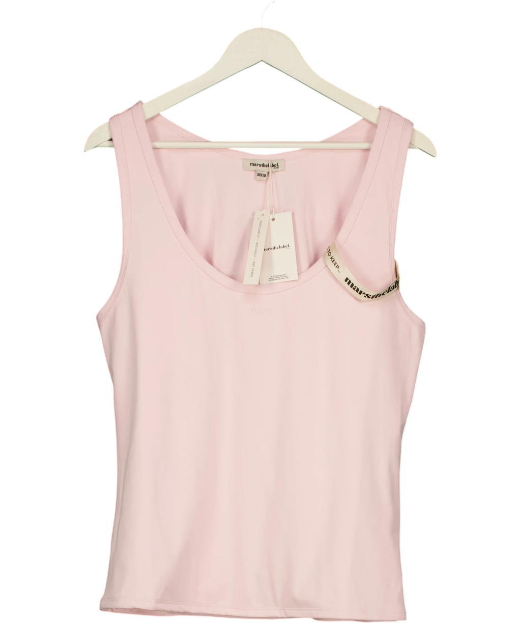 Mars the Label Pink The Sculpt Vest Top Baby Pink, size UK 18 — front