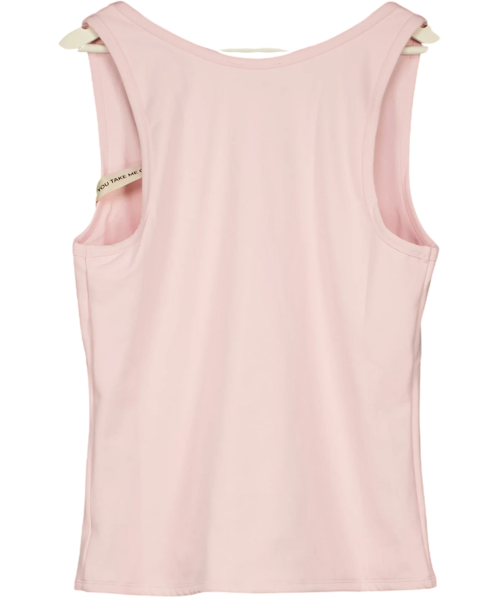 Mars the Label Pink The Sculpt Vest Top Baby Pink, size UK 18 — back