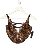 VICTORIA'S SECRET Orange Very Sexy Leopard Brown Sequin Embroidery Corset, size UK L — front