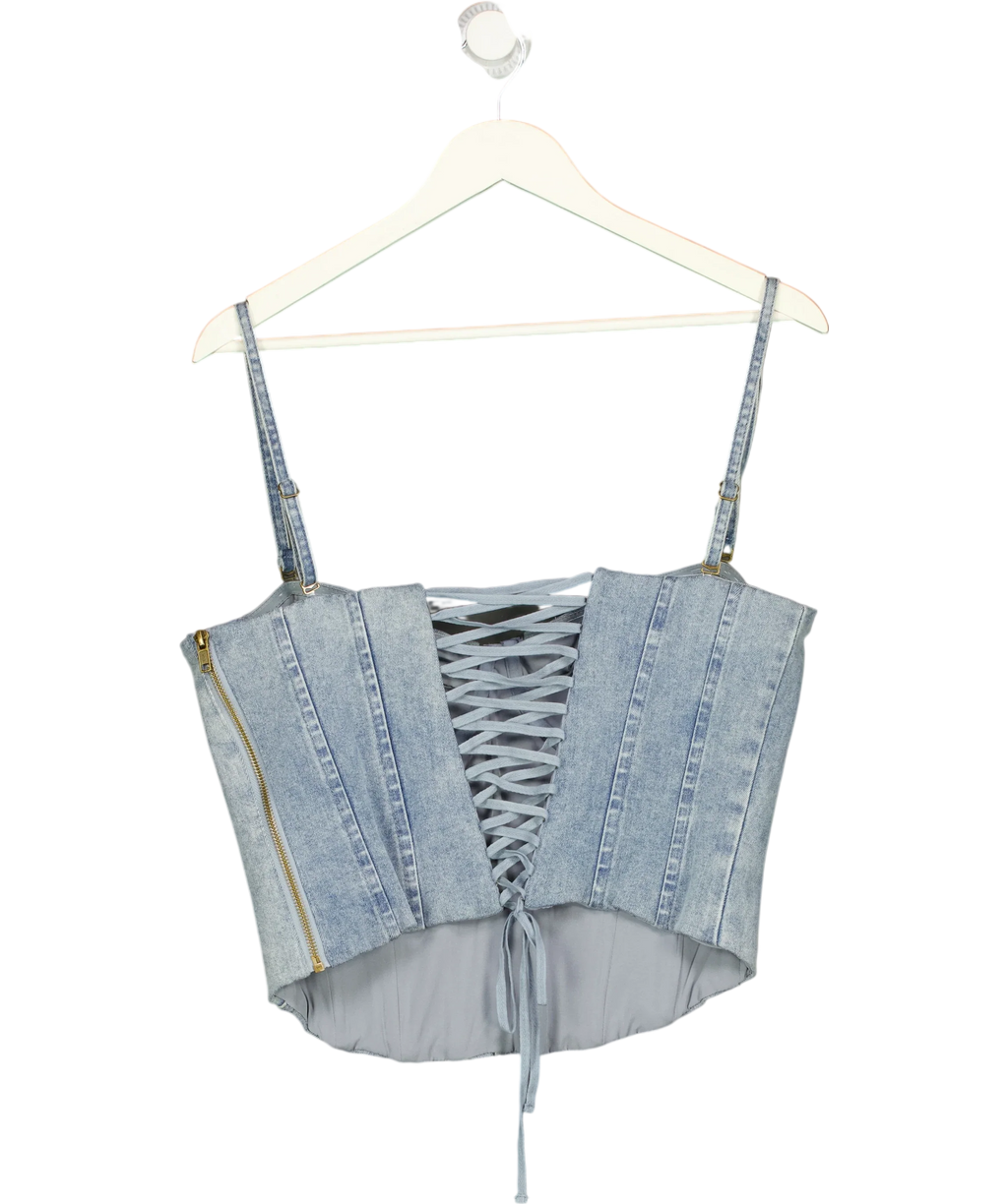 OH POLLY Blue Tamrynn Denim Corset Top Midwash Blue, size UK 16 — back