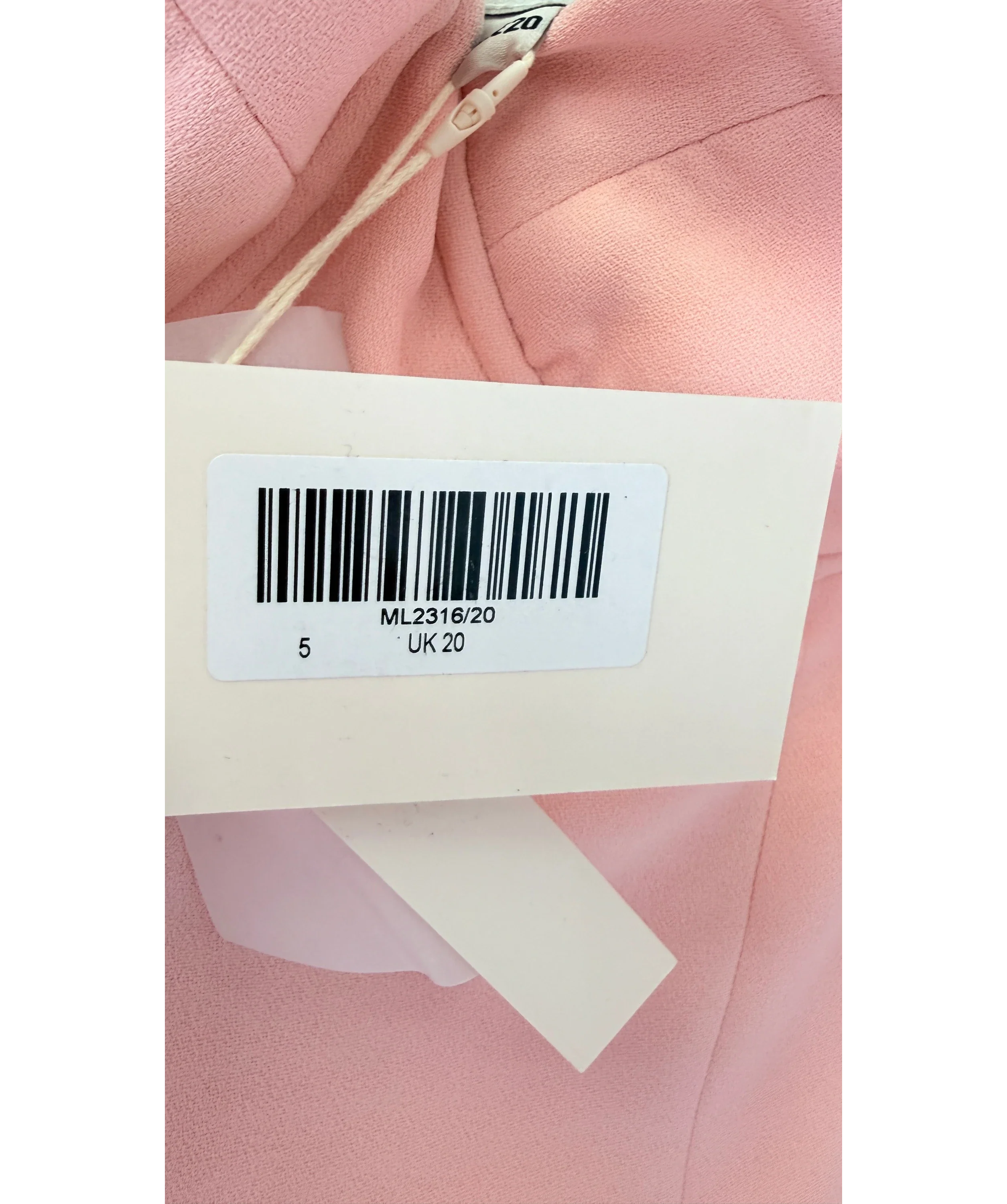 Mars the Label Pink l The Everly Lace Up Corset Top Baby Pink, size UK 20 — label