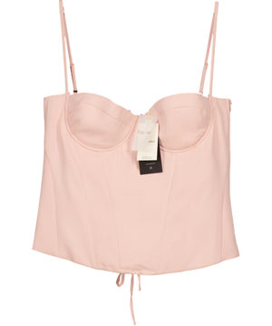 Mars the Label L The Everly Lace Up Corset Top Baby Pink UK 20