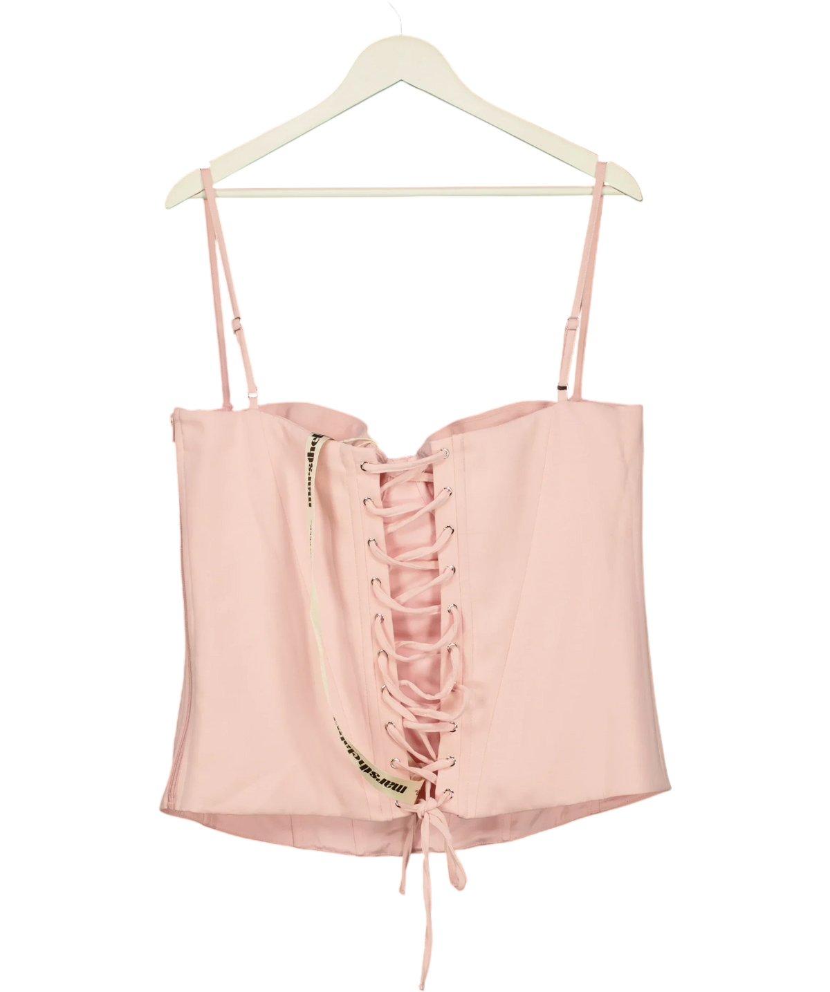 Mars the Label Pink l The Everly Lace Up Corset Top Baby Pink, size UK 20 — back