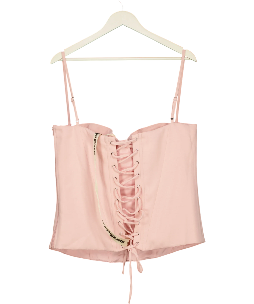 Mars the Label Pink l The Everly Lace Up Corset Top Baby Pink, size UK 20 — back