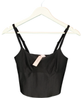 Victoria's Secret Black Black Smoothing Shimmer Corset Top, size UK L — front