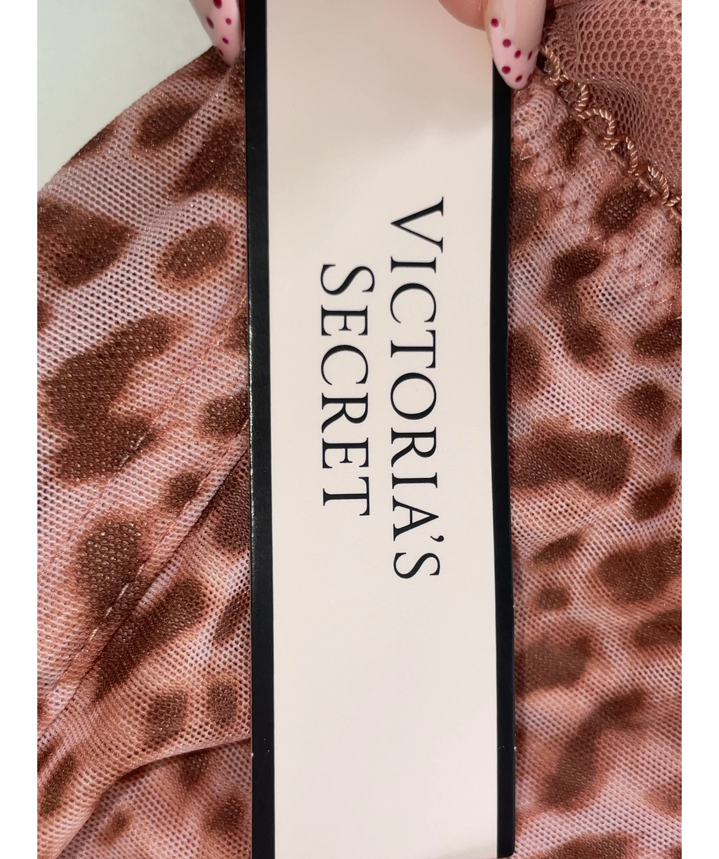 Victoria's Secret Pink Dream Angels Angel Pink Leopard Mesh Corset Top, size UK L — detail