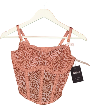 Victoria's Secret Dream Angels Angel Pink Leopard Mesh Corset Top UK L
