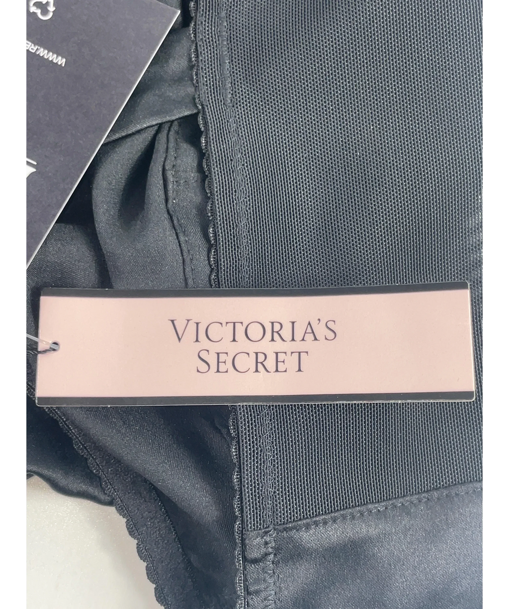 Victoria's Secret Black Black Lace Corset Bra Top, size UK L — detail