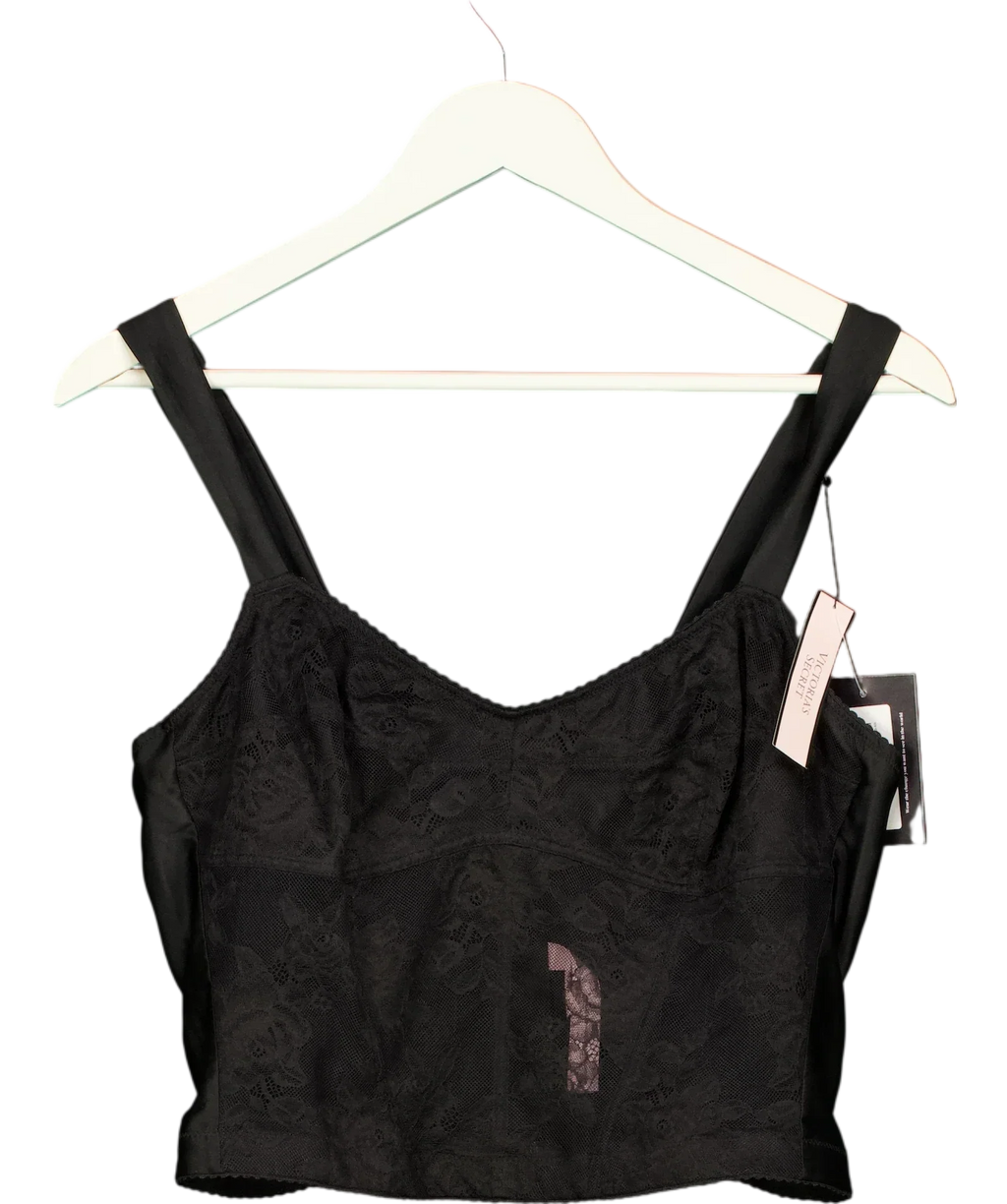 Victoria's Secret Black Black Lace Corset Bra Top, size UK L — front