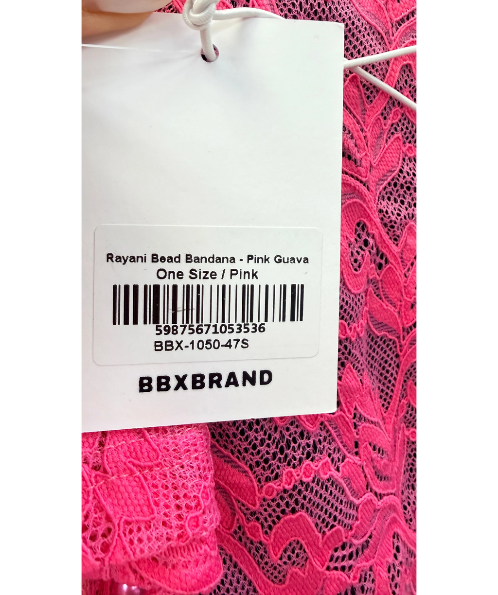 BBX BRAND Pink Pink Lace Bead Trim Bandeau Top — label