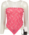 BBX BRAND Pink Pink Lace Bead Trim Bandeau Top — front