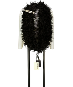 Mars the Label Black The Sabrine Faux Fur Cropped Shrug TOP  Black L, size UK 14 — front