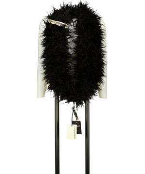 Mars the Label The Sabrine Faux Fur Cropped Shrug Top  Black L UK 14