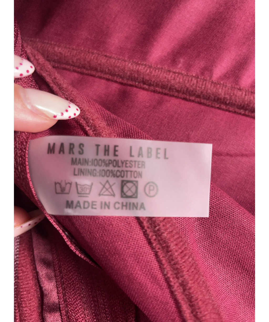 Mars the Label Red The Sasha Satin Corset Top Wine RED, size UK 16 — label
