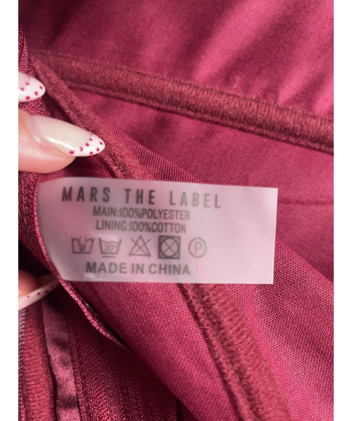 Mars the Label Red The Sasha Satin Corset Top Wine RED, size UK 16 — label