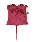 Mars the Label Red The Sasha Satin Corset Top Wine RED, size UK 16 — front