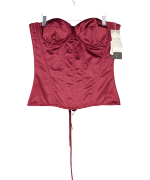 Mars the Label The Sasha Satin Corset Top Wine Red UK 16