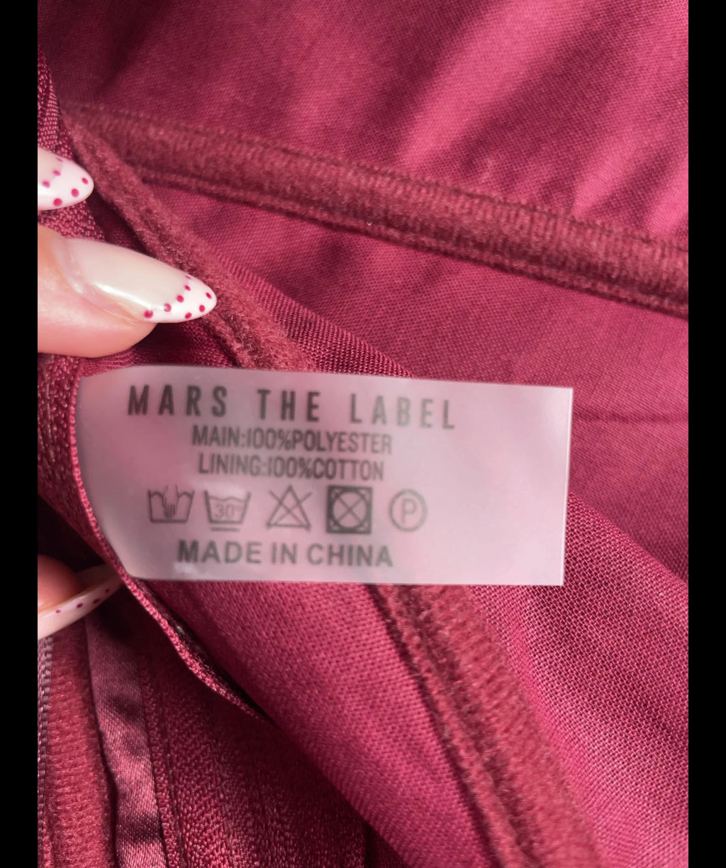 Mars the Label Purple The Sasha Satin Corset Top Wine  RED, size UK 18 — label