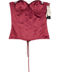 Mars the Label Purple The Sasha Satin Corset Top Wine  RED, size UK 18 — front
