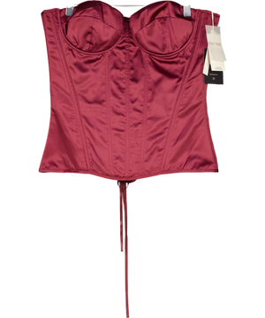 Mars the Label Purple The Sasha Satin Corset Top Wine  Red UK 18