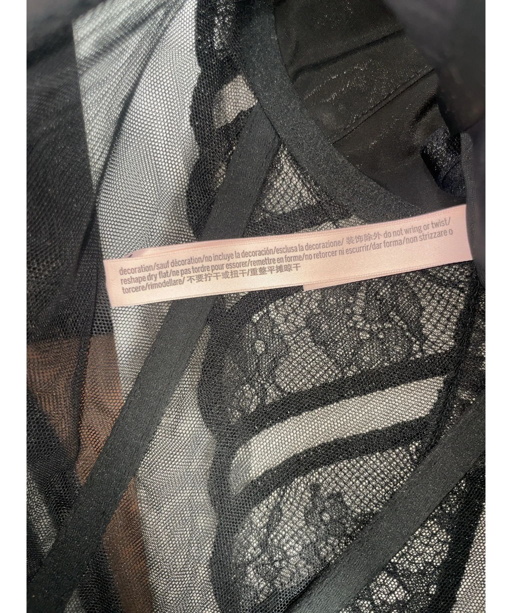 Victoria's Secret Black Secret Desire Lines Embroidery Corset Top Black, size UK L — label
