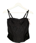 Victoria's Secret Black Secret Desire Lines Embroidery Corset Top Black, size UK L — front