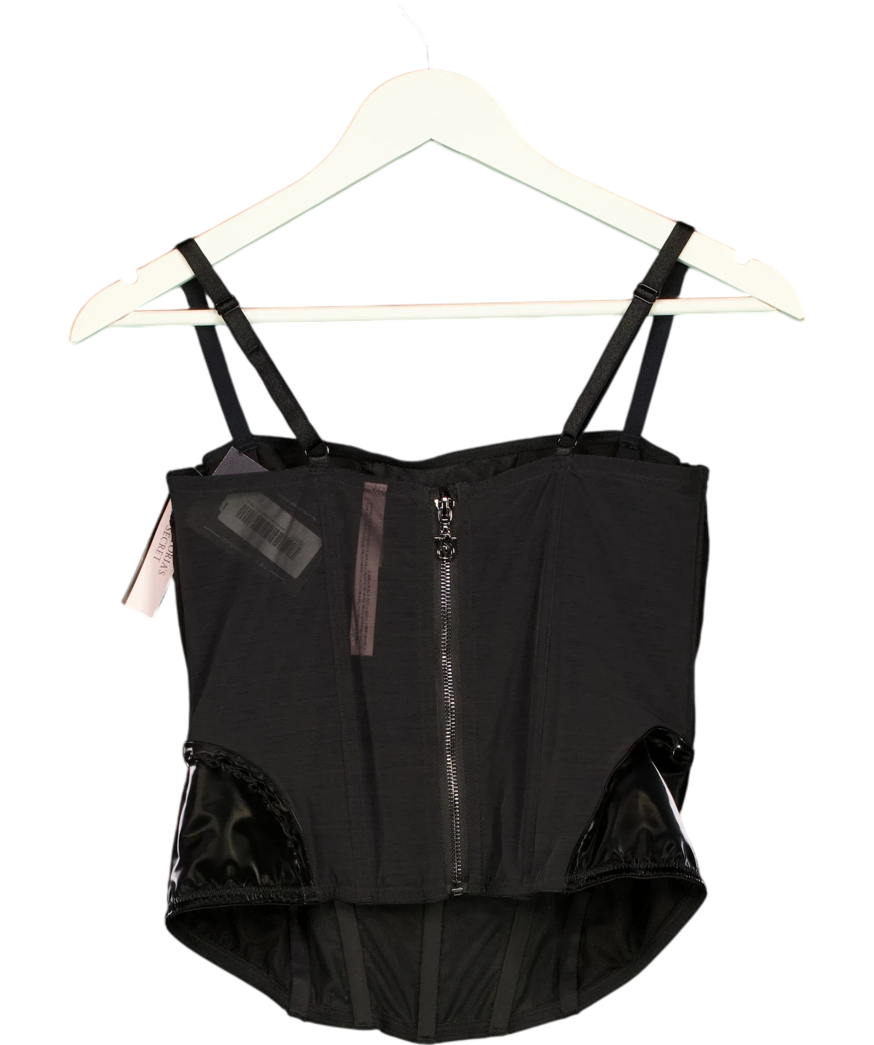 Victoria's Secret Black Secret Desire Lines Embroidery Corset Top Black, size UK L — back